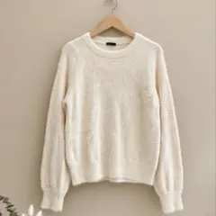 Newlyme 長袖ニットシャギーニット トップス アイボリー 未使用