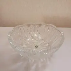 透明ガラス製花模様ボウル 直径19.5cm