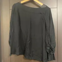 売り切り価格❗️アドーア♡襟ギャザーブラウス♡ブラック♡美品