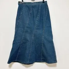 美品 VALMAN デニムロングスカート マーメイド フレア 切り替え L 70