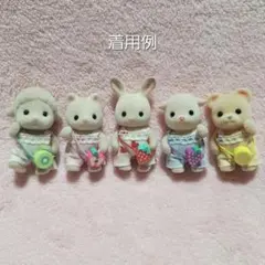赤ちゃんお洋服　サマーサロペット５着セット　ハート柄•フルーツ　ハンドメイド