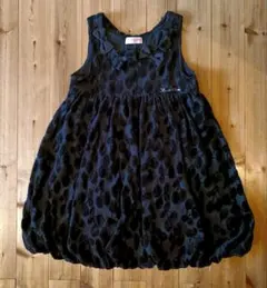 メゾピアノ130 ベロア調 バルーンワンピース