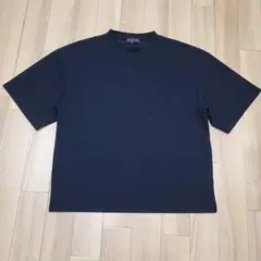 美品 ETELIO エテリオ 梨地ポケット付きクルービッグTシャツ