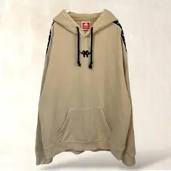 kappa カッパ　フード付パーカー　M　ベージュ　ロゴライン　センターポケットのサムネイル