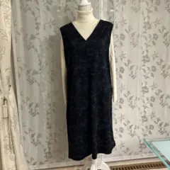 ネイビー 迷彩柄 ノースリーブ ワンピース