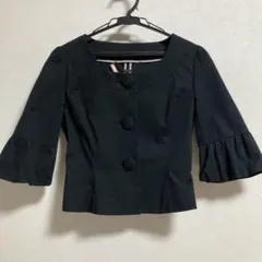 【ef-de】ブラックノーカラージャケット