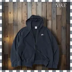 ほ*様 NIKE ナイキ 刺繍スウッシュ 無地フルジップパーカーXL