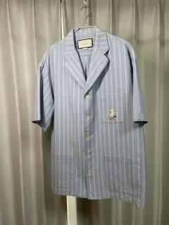 だ*ち様 GUCCI GGストライプ ボクシー半袖シャツ（ブルー系） GUCCI GGストライプ ボクシー半袖シャツ（ブルー系） - メルカリ