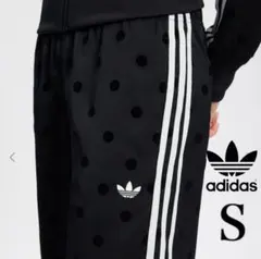 新品☆ ラスト1点！adidas トラック ドット サテン水玉 ジャージ 黒 S