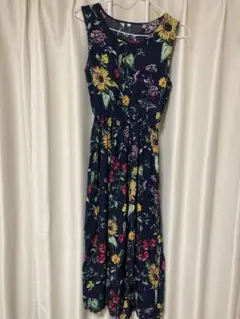 花柄ノースリーブ ロングワンピース