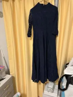 ネイビー レース パーティードレス Mサイズ