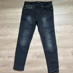 ZARA ブラック　ダメージ加工　スキニーデニム