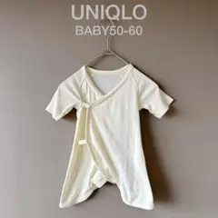 【ユニクロ】BABY50-60　パルテルイエロー　ロンパース　綿100　ベビー服