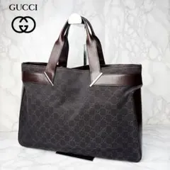 061 極美品 GUCCI ハンドバッグ トートバッグ 肩掛け GG柄 hr8 - メルカリ
