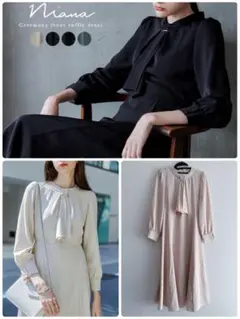 niana セレモニー　ワンピース フロントラッフル 入園式 入学式　ボウタイ