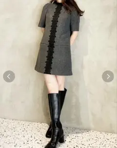 MERCURYDUO バイカラーレースミニワンピース