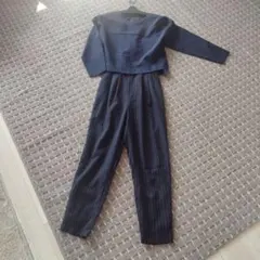 ディノス　新品未使用　タグ付き　ネイビー ストライプ柄 オールインワン