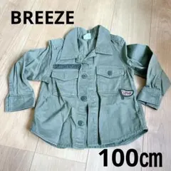 早い者勝ち❣️BREEZE ミリタリージャケット 100㎝　カーキ　シャツ