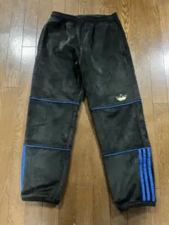 希少 adidas TYSHWAN ベロアパンツ 黒青 ストリート メンズ