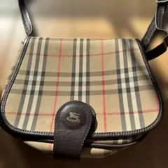 BURBERRY ノバチェック 切り替え レザー PVC ショルダーバッグ - メルカリ