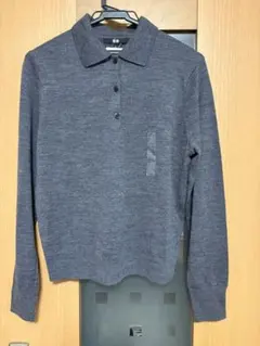 UNIQLO レディース グレー メリノポロセーター長袖 L