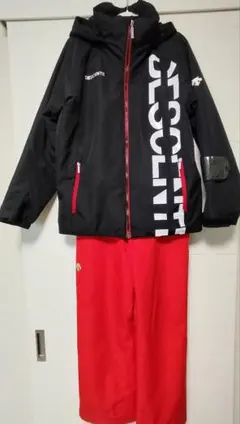 DESCENTE　スキーウェア M 黒 赤 ロゴ入り