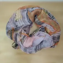 レディース スカーフ ゴールド オレンジ グレー