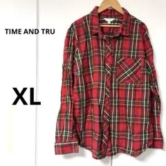TIME AND TRU 長袖チェックシャツ【 XL】