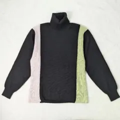 ​【カシミヤ100%】 タートルネックニット M バイカラー ヴィンテージ古着