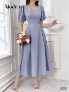 水色ワンピース