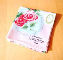 LADUREE　ラデュレ　大判 ハンカチ フラワー ドレス 鳥かご バードのサムネイル
