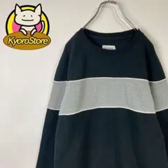 【A012】スウェット ツートーンカラー ボーダー シンプル デザイン◎ 古着