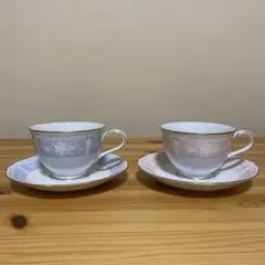 234 ノリタケ　レースウッドゴールド ペアカップ＆ソーサー