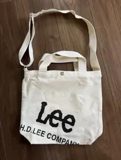 Lee トートバッグ アイボリー ロゴプリント
