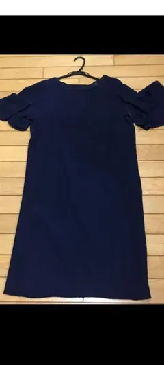 最終出品 エストネーション フレア袖 ワンピース ネイビー オケージョンVERY