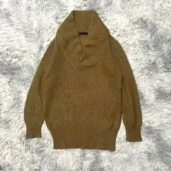 YECCA VECCA ショールカラーニット キャメル F アルパカ混