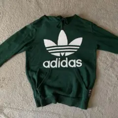 adidas フード付きパーカー ダークグリーン