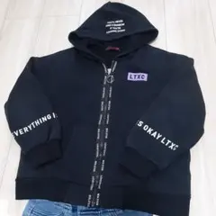 lovetoxic ブラックパーカー フロントジッパー