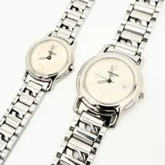 【美品】renoma ペアウォッチ フランス製 新品電池 シルバーのサムネイル