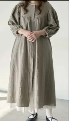 専用出品です。nest robe リネン近江晒しタックフレア2wayワンピース