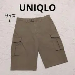 ユニクロ ストレッチカーゴハーフパンツ L カーキ シンプルカジュアル ポケット