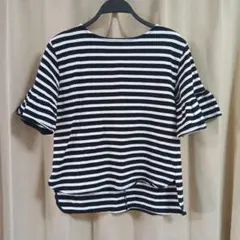 組曲　KUMIKYOKU　ボーダー　半袖　袖フリル　フリーサイズ