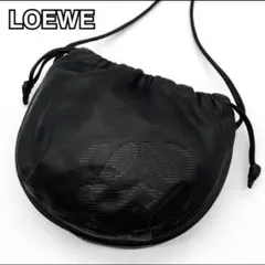 極美品✨ロエベ ショルダーバッグ 巾着 アナグラム ナッパレザー ブラック