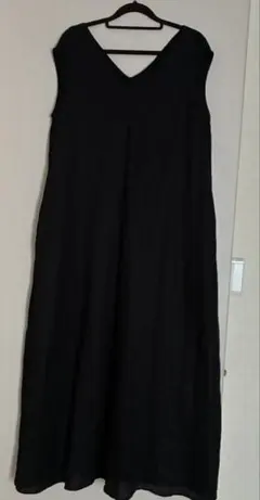 birthdaybash リネンロングワンピース　ブラック