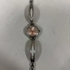 ピンク文字盤 ステンレスクォーツ腕時計
