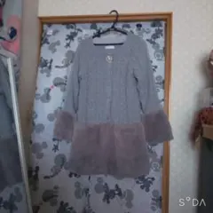 新品【CECIL McBEE】ミドルコート　ファー付き　グレー