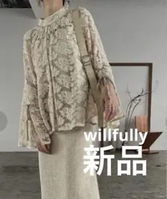 willfully シアーレース　リボンスリーブブラウス　2wayのサムネイル