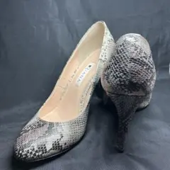 ⭐︎美品⭐︎DAIANA パンプス　パイソン柄　22.5 ブラウン系