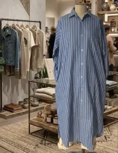 美品＊マックスマーラ ストライプ バンドカラー シャツ ワンピース チュニック 美品＊マックスマーラ ストライプ バンドカラー シャツ ワンピース