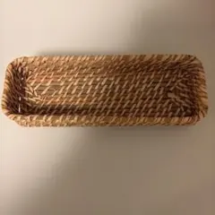 無印良品 重なるラタン角型バスケット 収納かご 美品